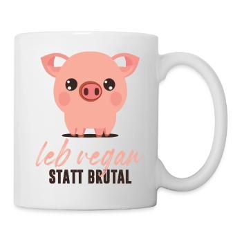 leb vegan statt brutal - Tasse - Weiß - Rechts
