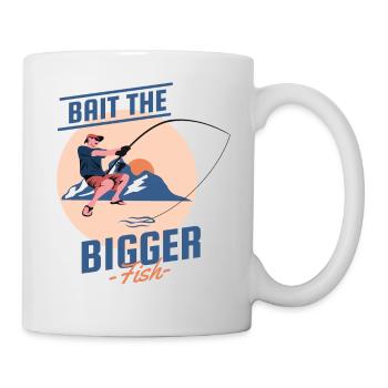 T-shirt appâtez les plus gros poissons - Mug blanc - blanc - Droite