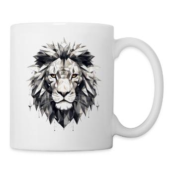 Löwe Geometrisch - Tasse - Weiß - Rechts