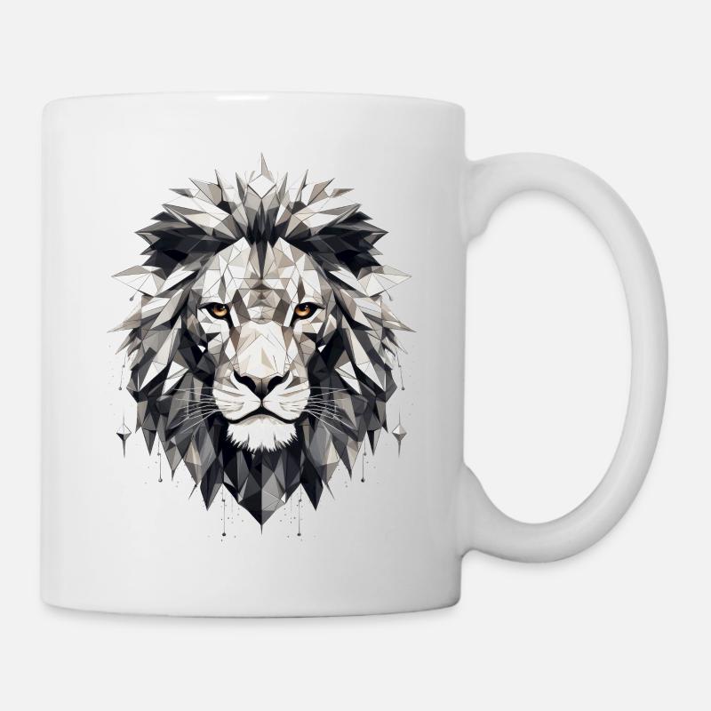 Löwe Geometrisch - Tasse - Weiß