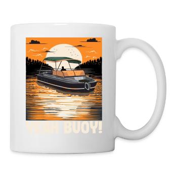 Funny Motorboating Meme Pontoon King Boat Pun - Tasse - Weiß - Rechts
