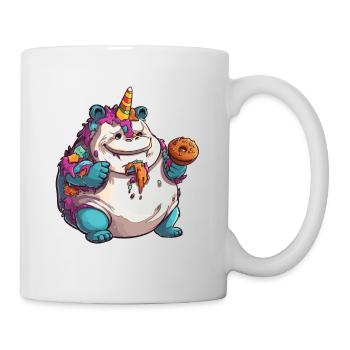 Licorne, graisse et surpoids licorne arc-en-ciel - Mug blanc - blanc - Droite