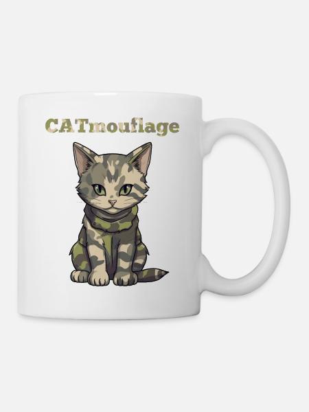 CATmouflage - Mug blanc - blanc