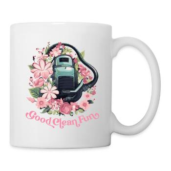 Floral Vacuum Cleaner Shirt – Cleaning Statement - Mug - white - Right