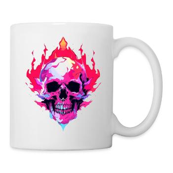 Crâne néon - Mug blanc - blanc - Droite