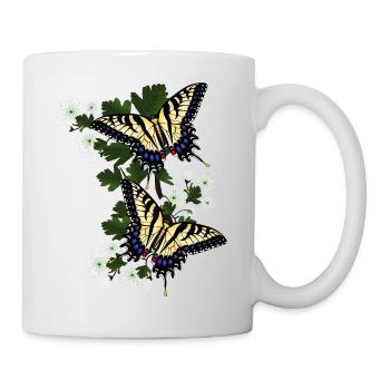 Sail butterfly on hawthorn - Mug - white - Right