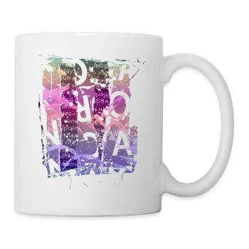 Newspaper Clips Scrapbook Magazines Alphabet Code - Mug - white - Right