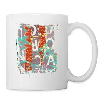 Newspaper Clips Scrapbook Magazines Alphabet Code - Mug - white - Right