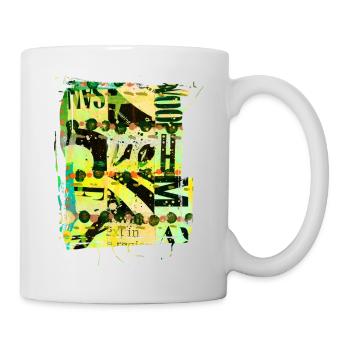 Newspaper Clips Scrapbook Magazines Alphabet Code - Mug - white - Right