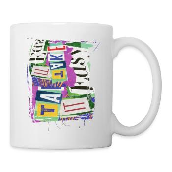 Newspaper Clips Scrapbook Magazines Alphabet Code - Mug - white - Right