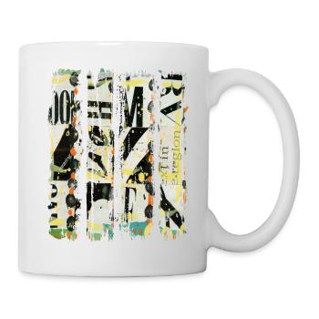 Newspaper Clips Scrapbook Magazines Alphabet Code - Mug - white - Right