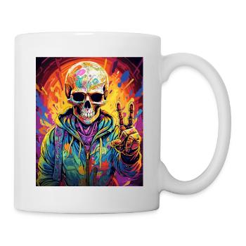 Cooler Skull Totenkopf für deinen coolen Look - Tasse - Weiß - Rechts