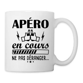 Apéro en cours ne pas déranger, humour, citation - Mug blanc - blanc - Droite