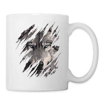 Wolf Scratch Marks Claws Wild Wolves Wilderness Howl - Mug - white - Right