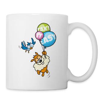 Flying Hamster und sein kleiner Vogel-Freund - Tasse - Weiß - Rechts