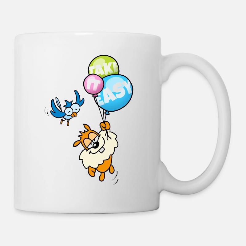 Flying Hamster und sein kleiner Vogel-Freund - Tasse - Weiß
