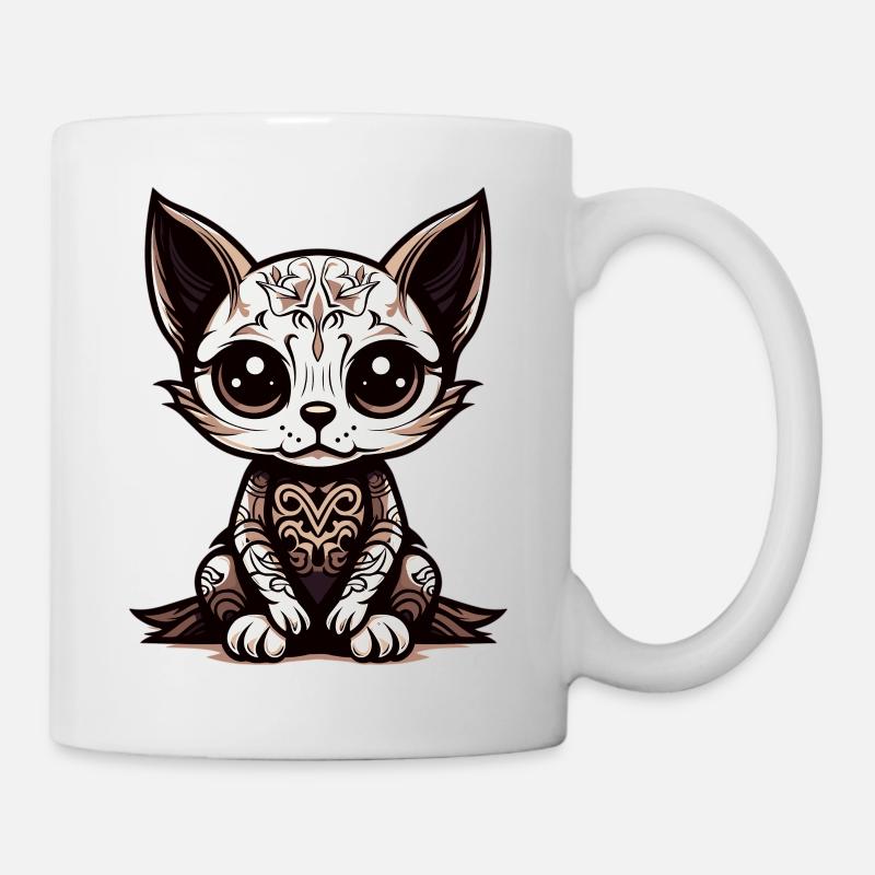 Mexikanische Ringelblume Katze 1 - Tasse - Weiß