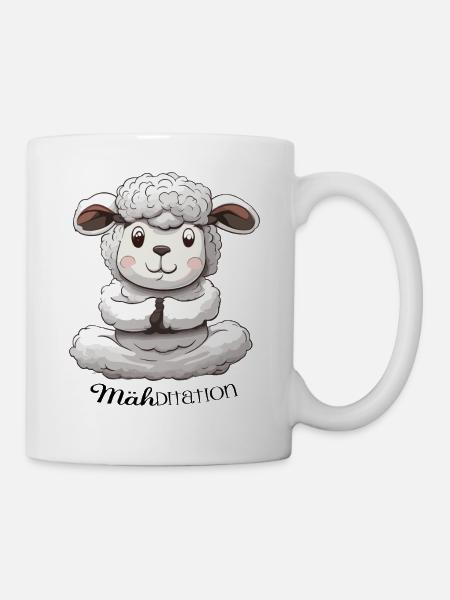 Schaf Mähditation - Tasse - Weiß