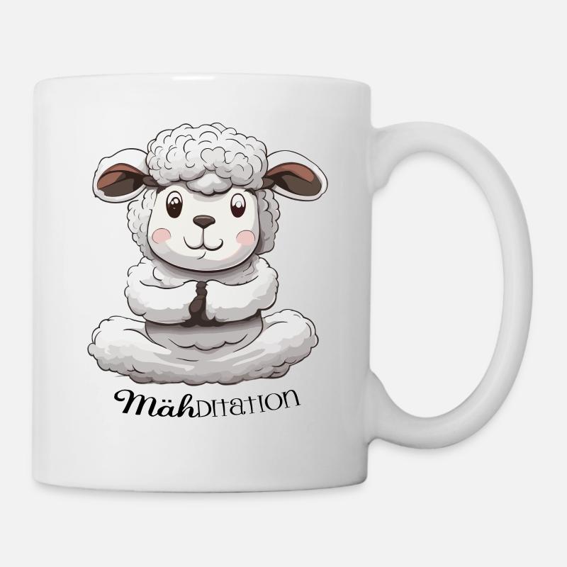 Schaf Mähditation - Tasse - Weiß