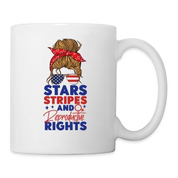 Étoiles féministes du drapeau américain - Mug blanc - blanc - Droite