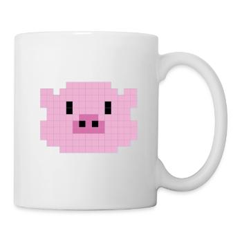 Pixelated pig head - Mug - white - Right
