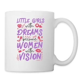 Petites filles féministes avec des rêves - Mug blanc - blanc - Droite