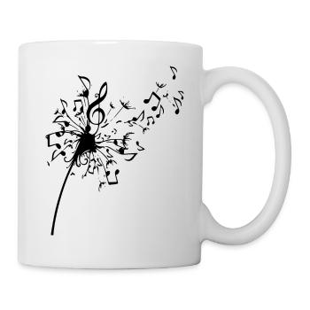 Pissenlit notes de musique - Mug blanc - blanc - Droite