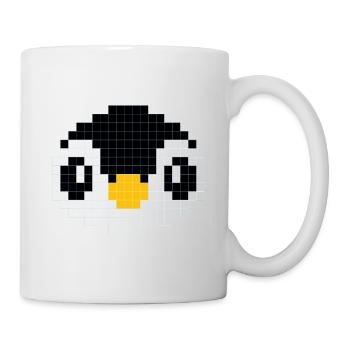 Verpixelter Pinguinkopf - Tasse - Weiß - Rechts