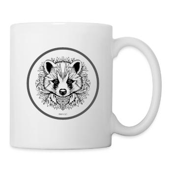 PrintZ Mandala Dachs Fineline Art - Tasse - Weiß - Rechts