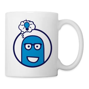 Niedliche Comic Figur (Brille, Kreis) - Tasse - Weiß - Rechts