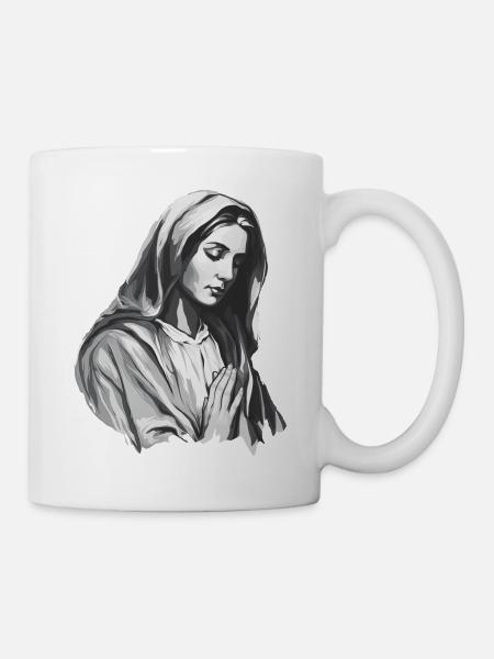 Stechpalme Maria Maria Madonna Mariana Jungfrau Maria Heilig - Tasse - Weiß