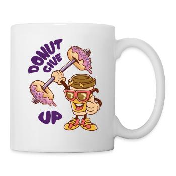 Drôle de tasse à café haltères en haltères de beignets d’haltérophilie - Mug blanc - blanc - Droite