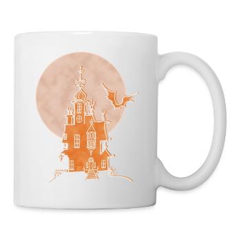 Castle, Boho Line Art Design, Series "Halloween" - Mug - white - Right