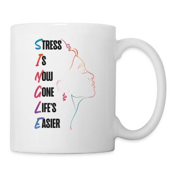 Le stress de la fête de divorce heureuse est maintenant - Mug blanc - blanc - Droite