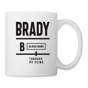 Brady-Blut fließt durch meine Adern - Brady Name - Tasse - Weiß - Rechts