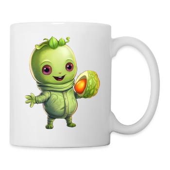 Green Alien Meets Avocado: Healthy - Mug - white - Right
