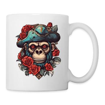 Singe pirate - Mug blanc - blanc - Droite