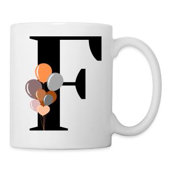 Buchstabe f Geburtstagsballon - Tasse - Weiß - Rechts