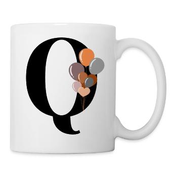 Buchstabe q Geburtstagsballon - Tasse - Weiß - Rechts