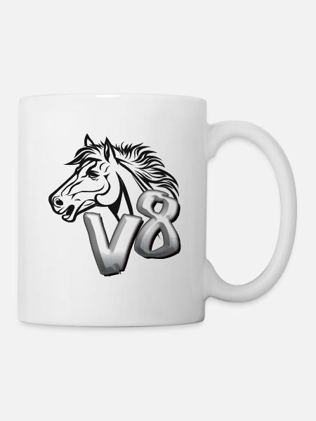 V8 Pferdekopf - Tasse - Weiß