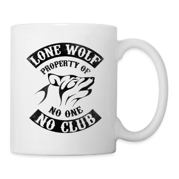 Motorradmuster - einsamer Wolf - Tasse - Weiß - Rechts