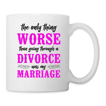Happy Divorce Party The Only Thing - Tasse - Weiß - Rechts