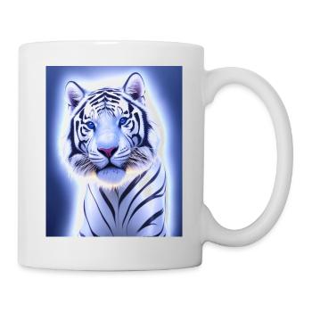Majestätisches weißes Tigerporträt Tier - Tasse - Weiß - Rechts