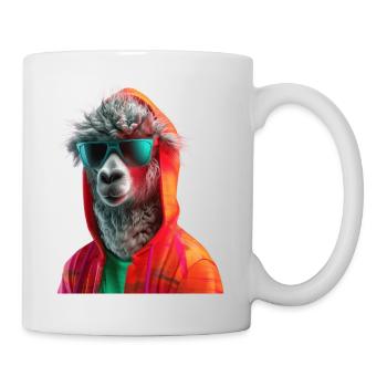 Llama with Sunglasses Colorful Cool Alpaca Llama - Mug - white - Right