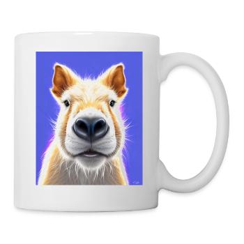 super süßes weißes Capybara Gemälde flauschiges Tier - Tasse - Weiß - Rechts