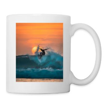 surfer riding on waves - Tasse - Weiß - Rechts