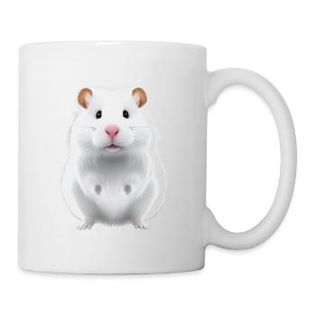 niedlicher hamster mit fliege porträt ölgemälde sw - Tasse - Weiß - Rechts