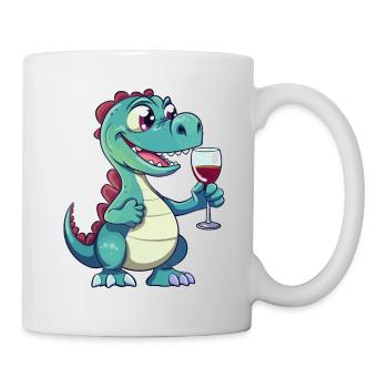 Dino Wine Vino Dinosaur T-Rex Red Wine Drôle - Mug blanc - blanc - Droite