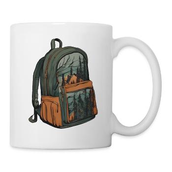 Rucksack / Outdoor / Reisen / Abenteuer / Wandern - Tasse - Weiß - Rechts