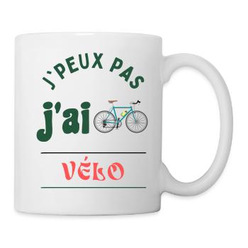 J PEUX PAS J'AI VELO - Mug blanc - blanc - Droite